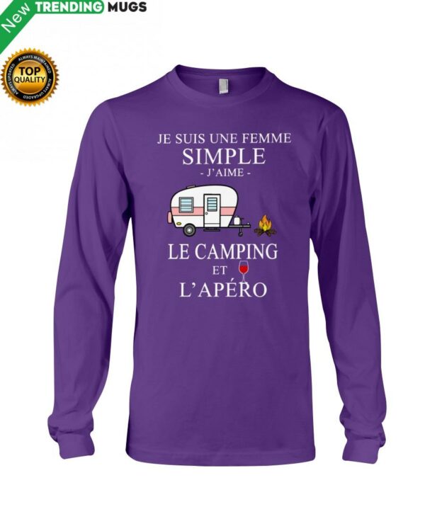 Camping Femme Simple Apero purple Hooded Sweatshirt Apparel