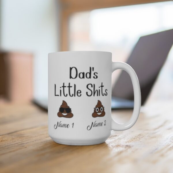 Dad's Little Shits Personalized Name Ceramic Mugs Apparel