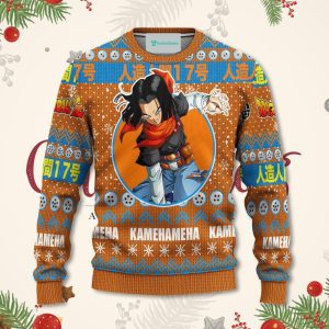 Android 17 Anime Christmas Sweater Dragon Ball Z Xmas For Men Women Sweater