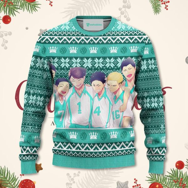 Aoba Johsai High Christmas Sweater Haikyuu Anime Xmas For Men Women Sweater