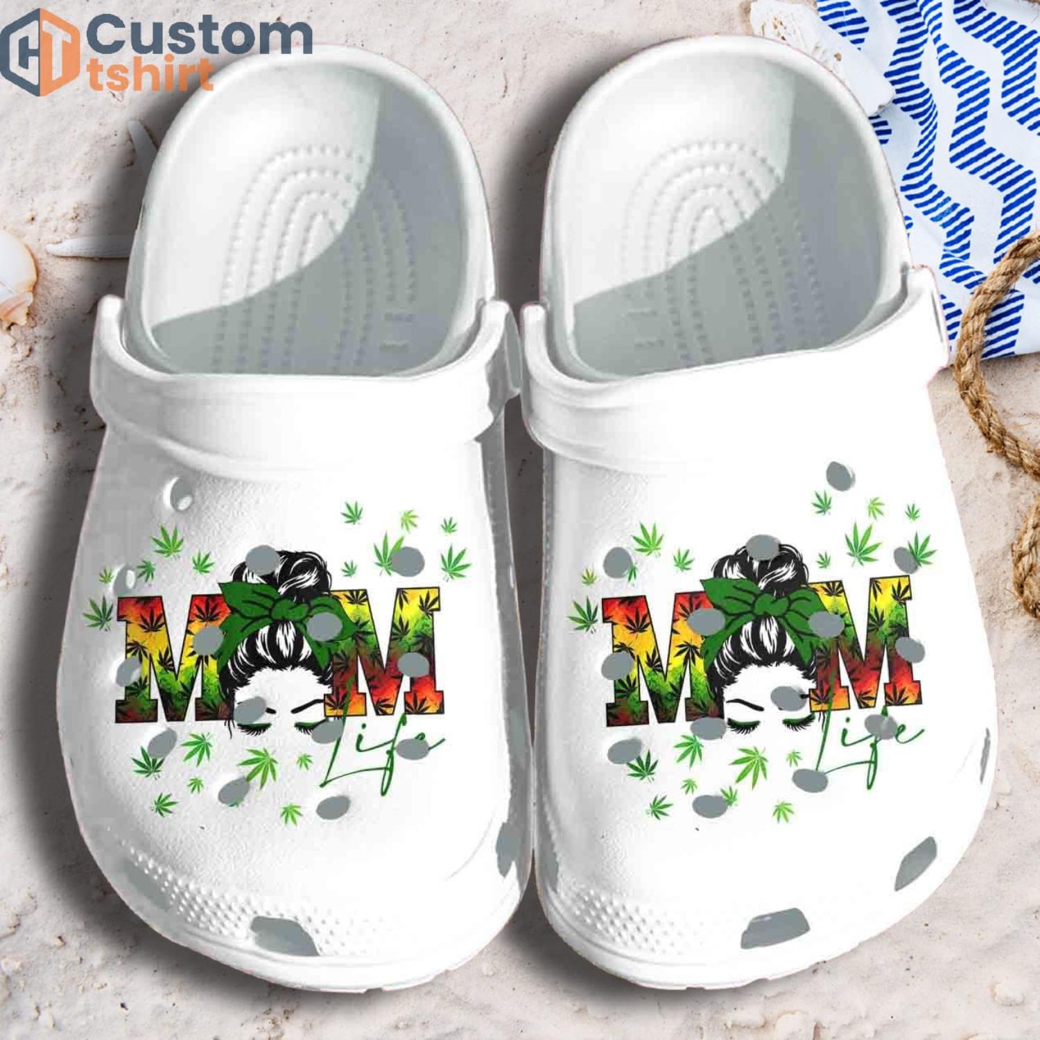Black Mom Funny Weeds Clog Shoes Mom Life Clog Shoes Birthday Gift For Daughter Mother 3D Hoodies