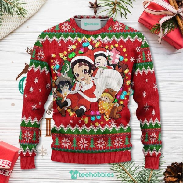 Demon Slayer Anime Christmas Sweater Red Xmas For Men Women Apparel