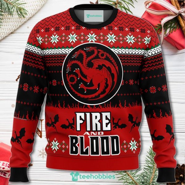 Fire And Blood Christmas Sweater For Men Women Sweater