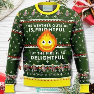 Howls Moving Castle Calcifer Fire Is So Delightful Christmas Sweater For Men Women Sweater