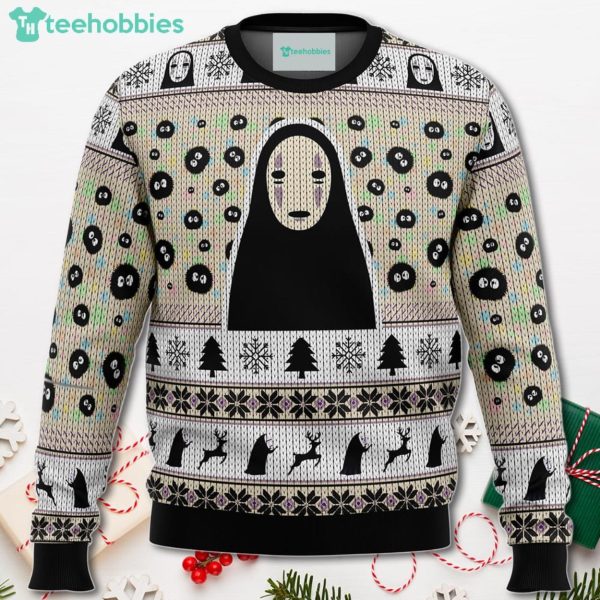No Face And Soot Sprites Spirited Away Studio Ghibli Christmas Sweater For Men Women Sweater