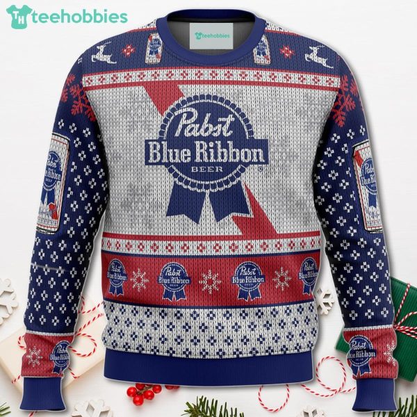 Pabst Blue Ribbon Christmas Sweater For Men Women Sweater