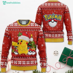 Pikachu Christmas Sweater Pokemon Anime Xmas Shirt For Men Women Sweater