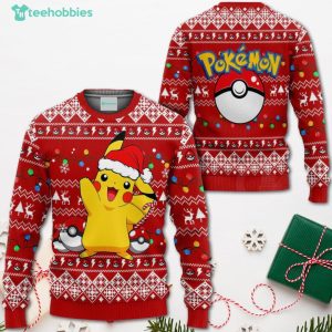 Pikachu Santa Christmas Sweater Pokemon Anime Xmas Shirt For Men Women Sweater