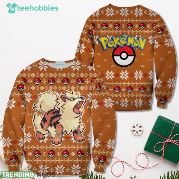 Pokemon Christmas Sweater Custom Arcanine Xmas Shirt For Men Women Sweater