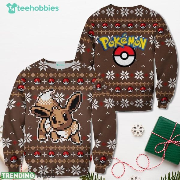 Pokemon Christmas Sweater Custom Eevee Xmas Shirt For Men Women Sweater