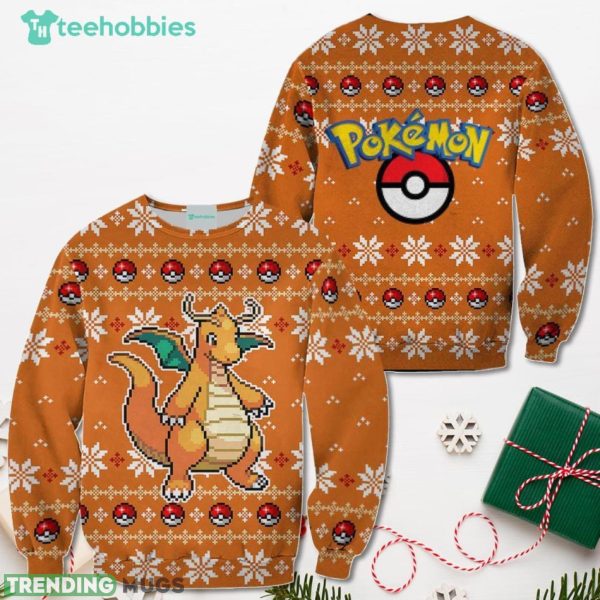 Pokemon Dragonite Christmas Sweater Custom Xmas Shirt For Men Women Sweater