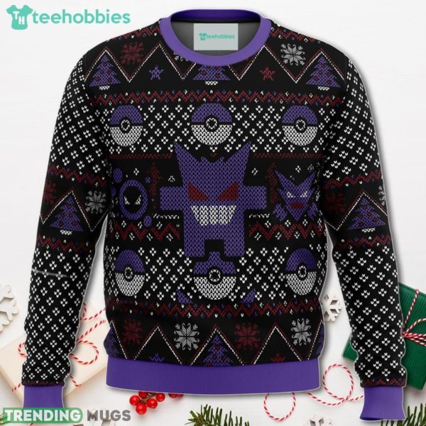 Pokemon Ghosts Gengar Ghastly Haunter Christmas Sweater For Men Women Sweater