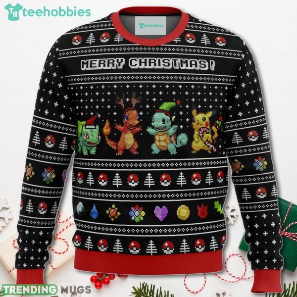 Pokemon Kanto Starters Christmas Sweater For Men Women Sweater