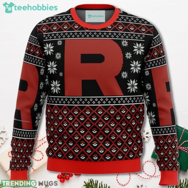 Pokemon Team Rocket Red Black Christmas Sweater For Men Women Sweater