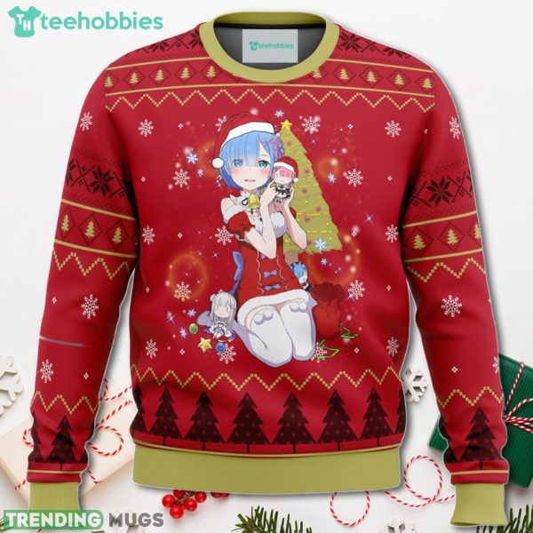 Re Zero Rem Christmas Christmas Sweater For Men Women Sweater