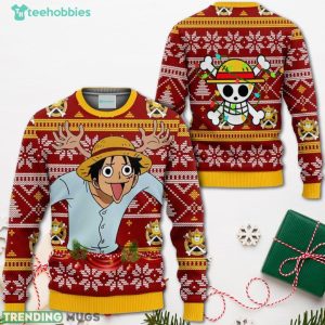 Reindeer Luffy Christmas Sweater Custom One Piece Anime Xmas Shirt For Men Women Sweater