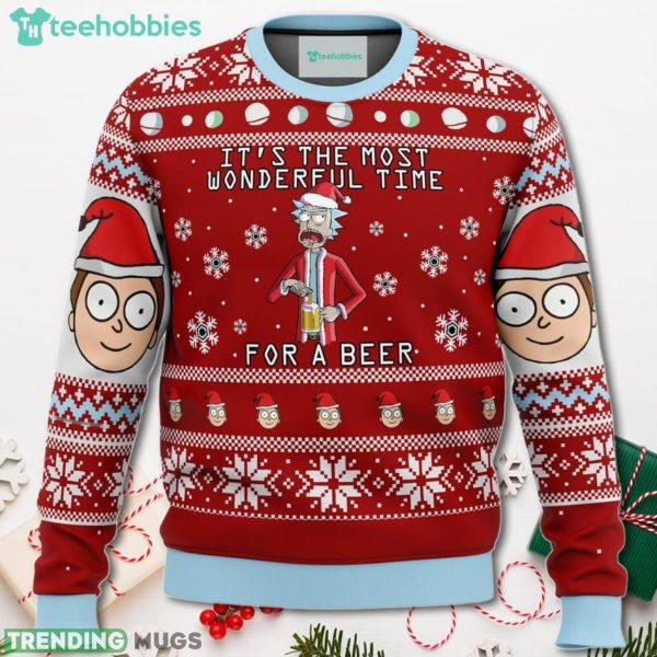 Rick And Morty Time For A Beer Christmas Sweater For Men Women Sweater