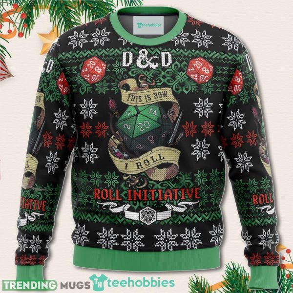 Roll Initiative Dungeons Dragons Christmas Sweater For Men Women Sweater