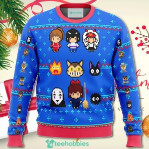 Studio Ghibli Blue Christmas Sweater For Men Womenproduct photo 1