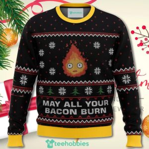 Studio Ghibli May All Your Bacon Burn Calcifer Christmas Sweater For Men Women Sweater