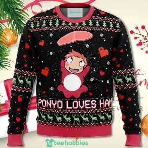 Studio Ghibli Ponyo Loves Ham Miyazaki Christmas Sweater For Men Women Sweater