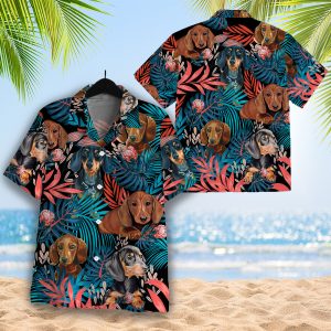 Dachshund Aloha Hawaiian Shirts, Dog Hawaiian shirt For Men, Women Product Photo 1