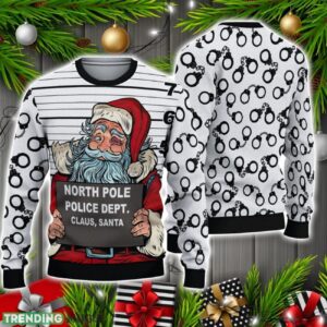 3D Santa Claus Arrested By North Pole Police Ugly Sweater Christmas Holiday Gift 3D Sweater