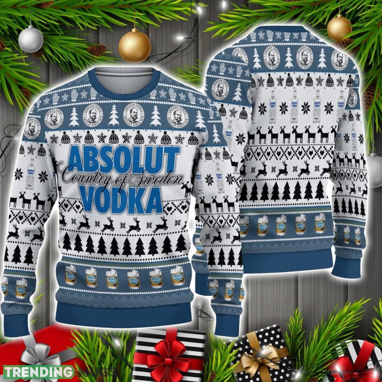 ABSOLUT VODKA Ugly Christmas Sweater Christmas Holiday Gift 3D Sweater ABSOLUT VODKA Ugly Christmas Sweater Christmas Holiday Gift 3D Sweater