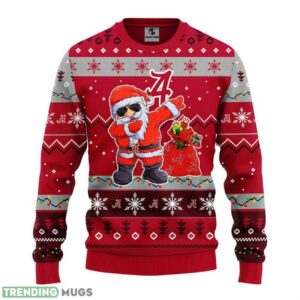 Alabama Crimson Tide Dabbing Santa Claus Ugly Christmas Sweater For Sport Fans Christmas Gift 3D Sweater