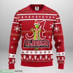 Alabama Crimson Tide Funny Grinch Ugly Christmas Sweater For Sport Fans Christmas Gift 3D Sweater