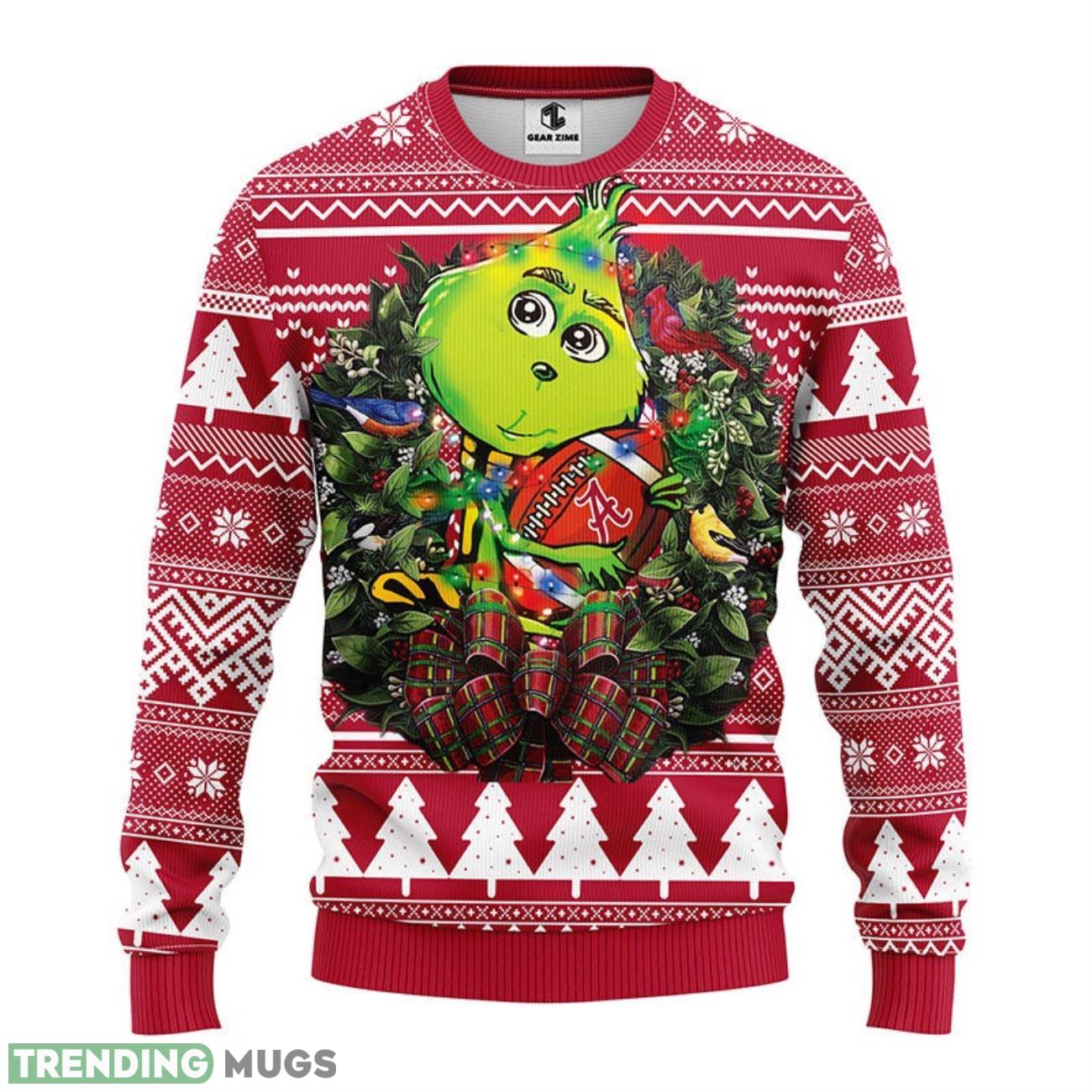 Alabama Crimson Tide Grinch Hug Ugly Christmas Sweater For Sport Fans Christmas Gift 3D Sweater Alabama Crimson Tide Grinch Hug Ugly Christmas Sweater For Sport Fans Christmas Gift 3D Sweater