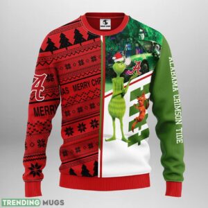 Alabama Crimson Tide Grinch & Scooby doo Ugly Christmas Sweater For Sport Fans Christmas Gift 3D Sweater
