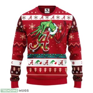 Alabama Crimson Tide Grinch Ugly Christmas Sweater For Sport Fans Christmas Gift 3D Sweater