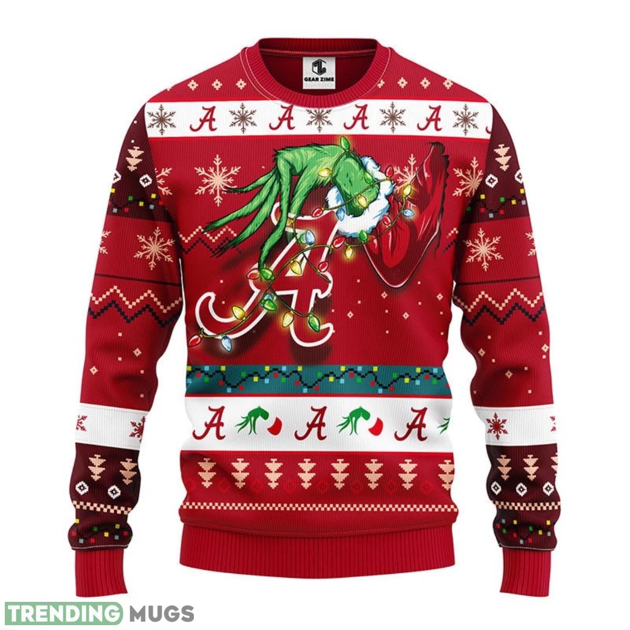 Alabama Crimson Tide Grinch Ugly Christmas Sweater For Sport Fans Christmas Gift 3D Sweater Alabama Crimson Tide Grinch Ugly Christmas Sweater For Sport Fans Christmas Gift 3D Sweater