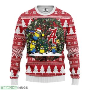 Alabama Crimson Tide Minion Ugly Christmas Sweater For Sport Fans Christmas Gift 3D Sweater