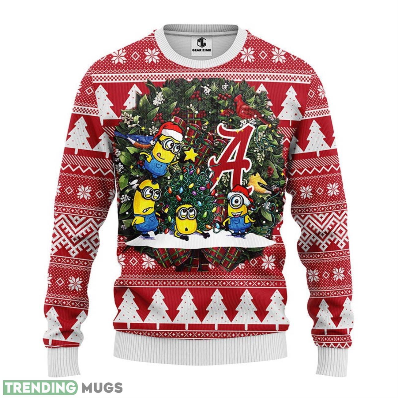 Alabama Crimson Tide Minion Ugly Christmas Sweater For Sport Fans Christmas Gift 3D Sweater Alabama Crimson Tide Minion Ugly Christmas Sweater For Sport Fans Christmas Gift 3D Sweater