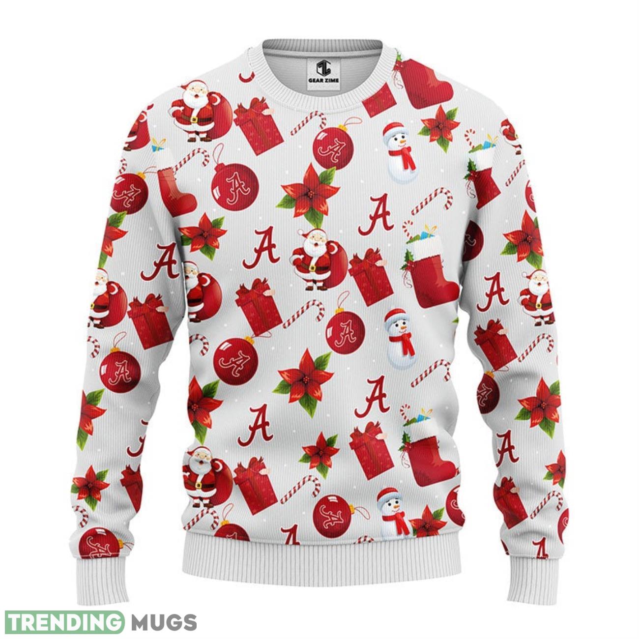 Alabama Crimson Tide Santa Claus Snowman Ugly Christmas Sweater For Sport Fans Christmas Gift 3D Sweater Alabama Crimson Tide Santa Claus Snowman Ugly Christmas Sweater For Sport Fans Christmas Gift 3D Sweater