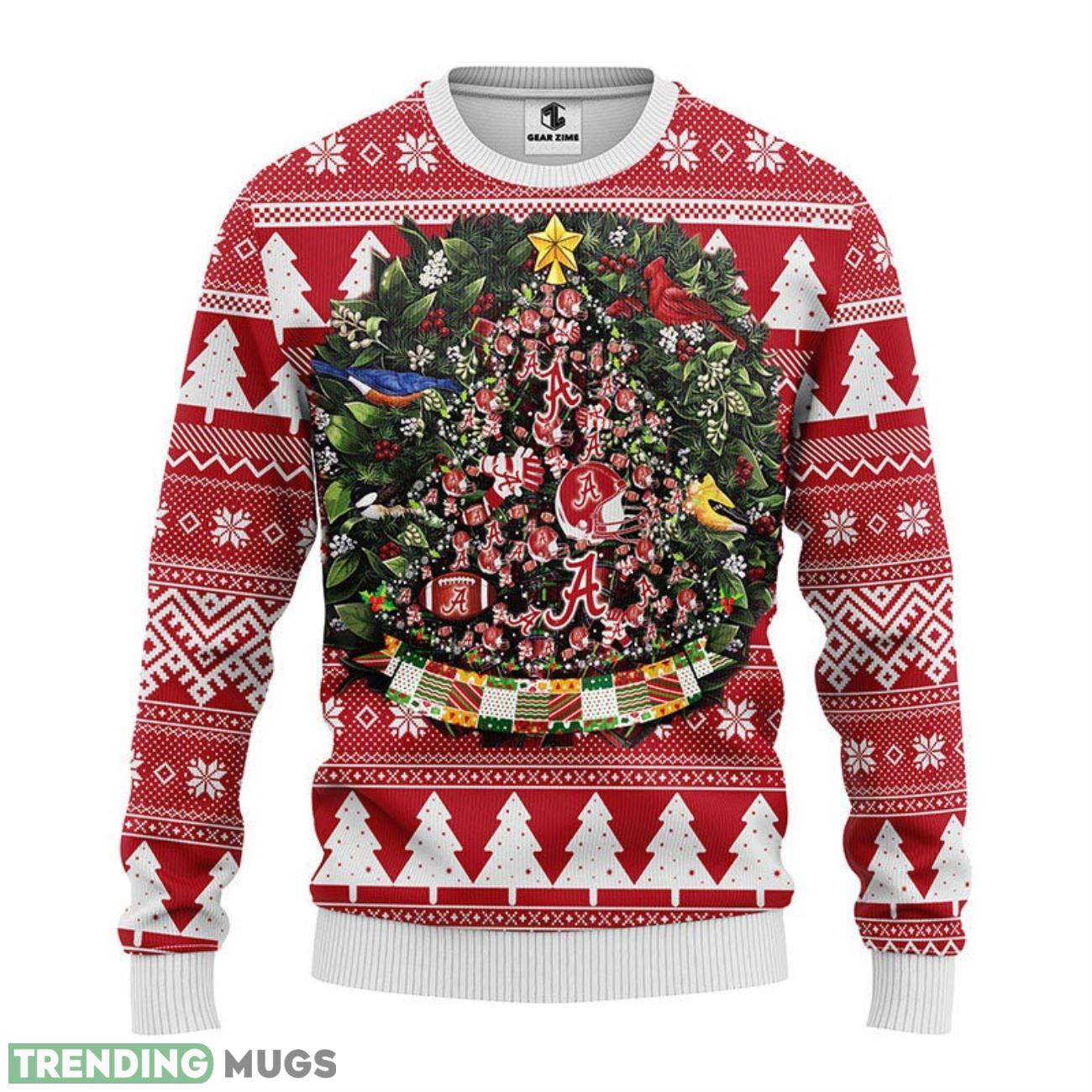 Alabama Crimson Tide Tree Ball Ugly Christmas Sweater For Sport Fans Christmas Gift 3D Sweater Alabama Crimson Tide Tree Ball Ugly Christmas Sweater For Sport Fans Christmas Gift 3D Sweater