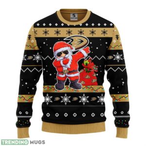 Anaheim Ducks Dabbing Santa Claus Ugly Christmas Sweater For Sport Fans Christmas Gift 3D Sweater