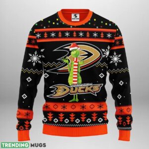 Anaheim Ducks Funny Grinch Ugly Christmas Sweater For Sport Fans Christmas Gift 3D Sweater