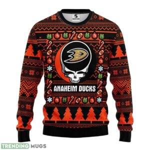 Anaheim Ducks Grateful Dead Ugly Christmas Sweater Men Women Unisex Sweater 3D Sweater