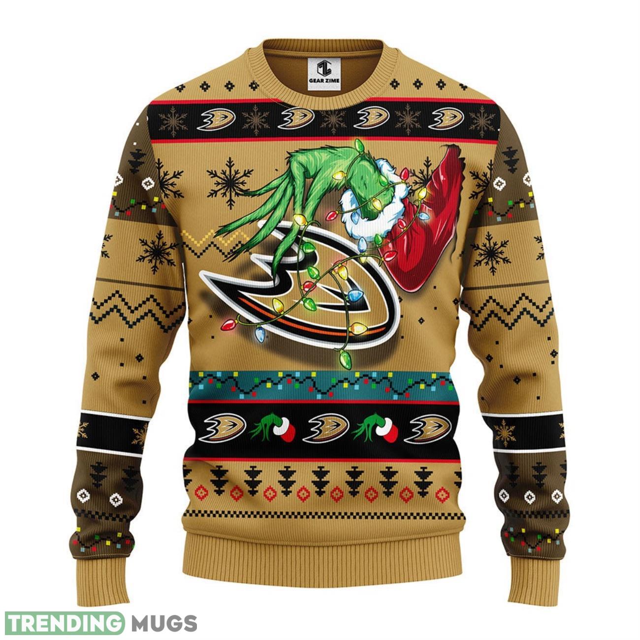 Anaheim Ducks Grinch Ugly Christmas Sweater For Sport Fans Christmas Gift 3D Sweater Anaheim Ducks Grinch Ugly Christmas Sweater For Sport Fans Christmas Gift 3D Sweater