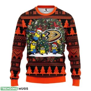 Anaheim Ducks Minion Ugly Christmas Sweater For Sport Fans Christmas Gift 3D Sweater