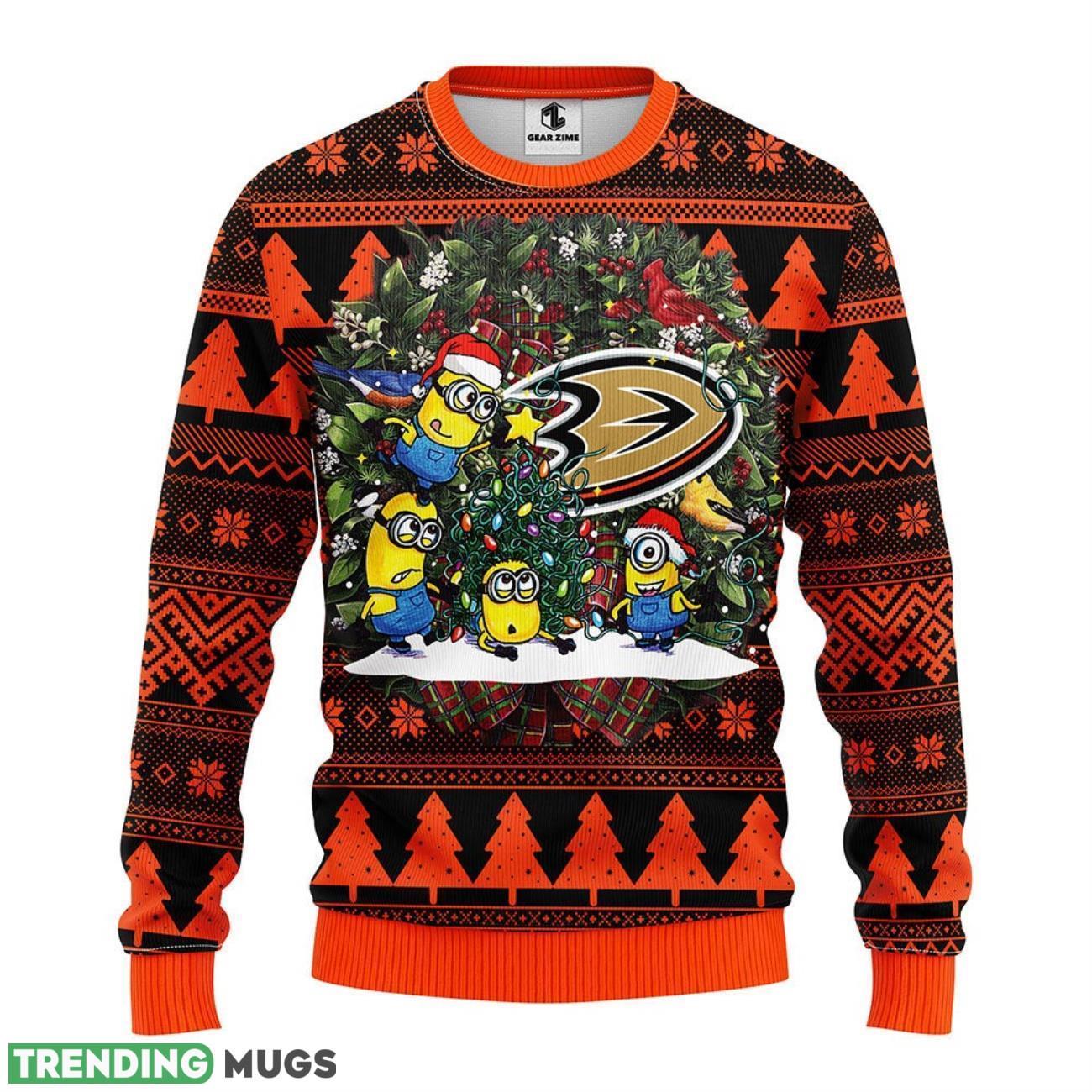 Anaheim Ducks Minion Ugly Christmas Sweater For Sport Fans Christmas Gift 3D Sweater Anaheim Ducks Minion Ugly Christmas Sweater For Sport Fans Christmas Gift 3D Sweater