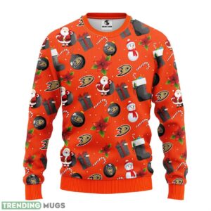 Anaheim Ducks Santa Claus Snowman Ugly Christmas Sweater For Sport Fans Christmas Gift 3D Sweater