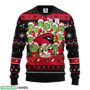 Arizona Cardinals 12 Grinch Xmas Day Ugly Christmas Sweater For Sport Fans Christmas Gift 3D Sweater
