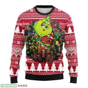 Arizona Cardinals Grinch Hug Ugly Christmas Sweater For Sport Fans Christmas Gift 3D Sweater