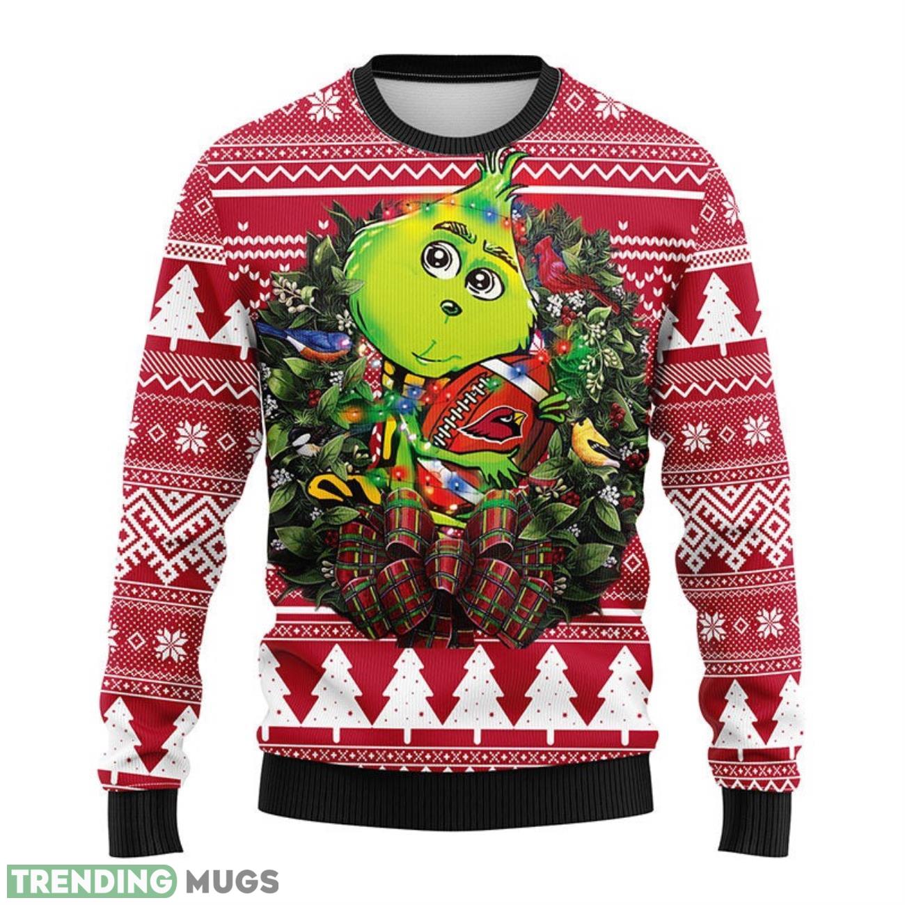 Arizona Cardinals Grinch Hug Ugly Christmas Sweater For Sport Fans Christmas Gift 3D Sweater Arizona Cardinals Grinch Hug Ugly Christmas Sweater For Sport Fans Christmas Gift 3D Sweater