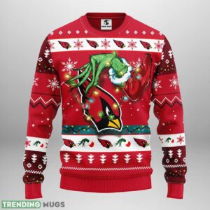 Arizona Cardinals Grinch Ugly Christmas Sweater For Sport Fans Christmas Gift 3D Sweater