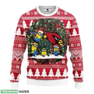 Arizona Cardinals Minion Ugly Christmas Sweater For Sport Fans Christmas Gift 3D Sweater